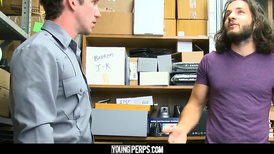 The lucky long haired guy gets fucked by the handsome guard