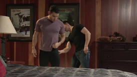 Horny closeup scenes with condom cock in the male ass