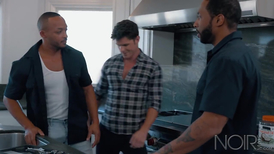 Devin Franco raunchy threesome on the kitchen table