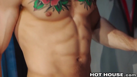 Sebastian Kross is hiding big condom cock in the ass