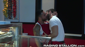 Sassy boy Bruno Bernal is getting fucked on the countertop