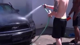 Wild interracial fuck with ebony gay working up blond dude