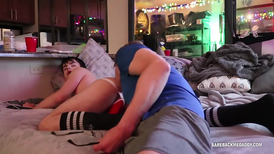 Gay stepfather does blowjob to teen twink stepson before fucking him
