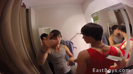 Twink fags are having fun in the pool and jerkingoff