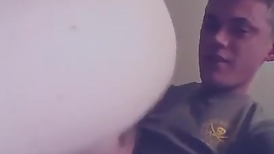 Naughty young twink is pleasuring hot gay blowjob from fagot friend