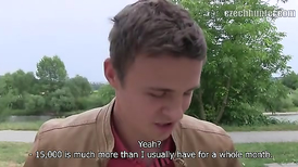 Guy drinks beer and shows the uncut cock to a new friend