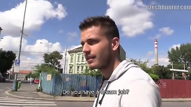 Well hung boy does skillful blowjob and balls rubbing