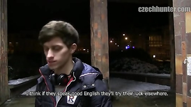 Boy holds fat cock tightly and sucks it so zealously