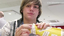 Exclusively young boy gives blowjob in the fast food restaurant