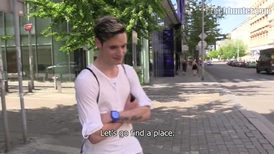 Amateur blowjob from a straight guy performed in the park