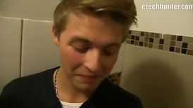 Cute young guy earns some cash by sucking stranger's big dick