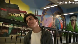 Beauty Czech teen twink gives kind of interview to stranger and earns money