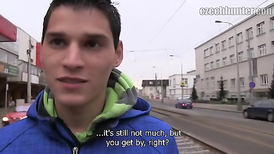 Young Czech twink got hooked by a gay porn agent and fucked hard for money