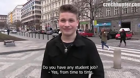 Cute straight teen is giving the hot bj over gay cock