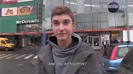 Sexy euro gay public cock show and deep throat on cam