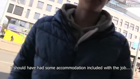 Straight guy sucks cock and licks balls in the street