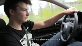 Cute driver gets paid for showing off his adorable cock
