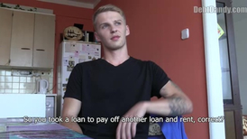 Boy taking his pants down for the rough bareback fuck