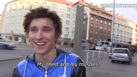 Looking sexy and hot without a t-shirt and sucking cock