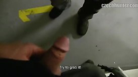 Very young boy dares show his nice cock in the underground