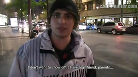 The throat of the kinky straight guy is fully cock filled