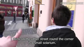 Young boy for the first sucks male dick in the solarium