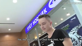 He gets enough money to do the energetic gay blowjob