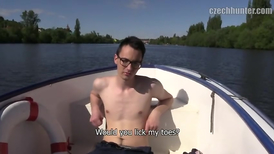 The hairy ass of amateur straight man beaded on gay cock