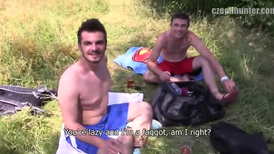 Amateur guys' picnic turned into exciting porn action