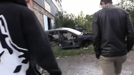 Two guys are outdoor worshipping the stiff gay member