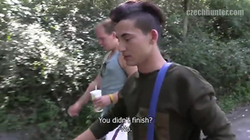 Cute euro boy doing the hot gay public blowjobbing