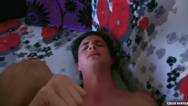 Young guy plays with his cock and gets fucked bareback