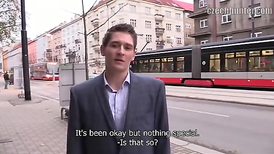 European hot guy is thinking about blowing dick for money