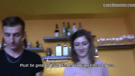 Amateur dude is sucking cock in the toilet of the bar