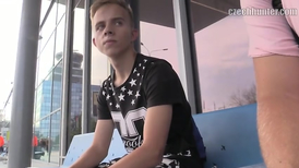 The working camera is recording a naked teen outdoor