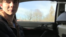 Sweet boy is swallowing the delicious hard dick outdoor