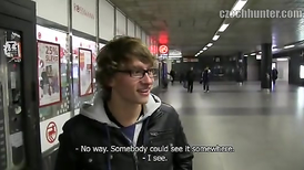 Boy enjoys his mouth full of cock for money on camera