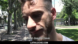 A Latin stud with sexy appearance orally pleases cock for money