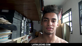 Young Latin twink enjoys doing gay blowjob and gets fucked hard in the gay asshole