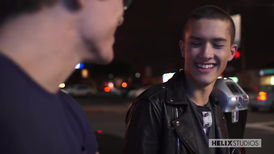 Man in glasses Blake Mitchell licks and fucks tight ass