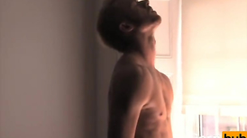 The strong jock is moaning from awesome self masturbation