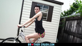 Teaching younger stepbrother to ride the bike and suck