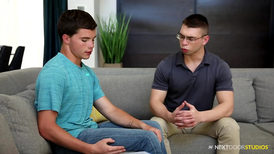 Muscle teacher and young college guy rough fuck action