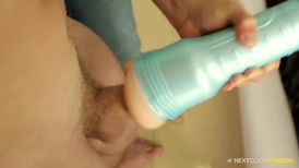 Tom Faulk playing with the sex toy and with hard cock