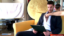 Straight delivery guy and the hot gay seduction in the office