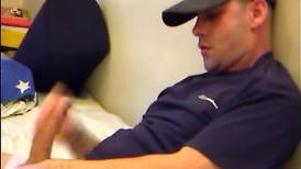 Straight delivery man shows the wonderful big size cock